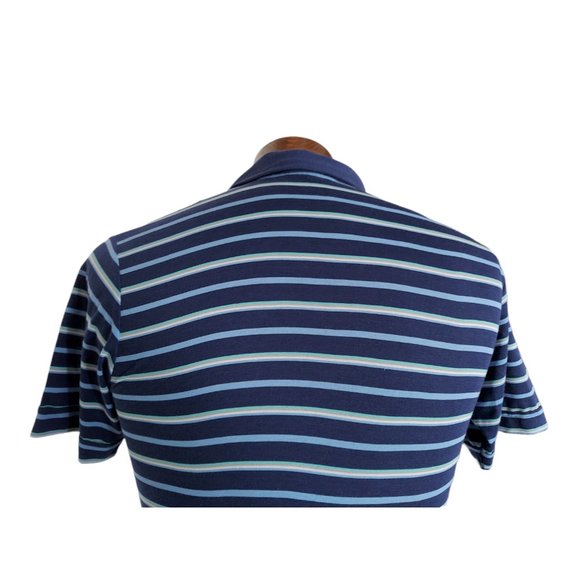 VTG PAULY & FORBES Mens Horizontal Striped Jersey Knit Polo Shirt Size Small - Picture 4 of 9